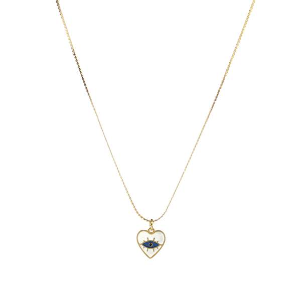 Fine Heart Evil Eye Necklace