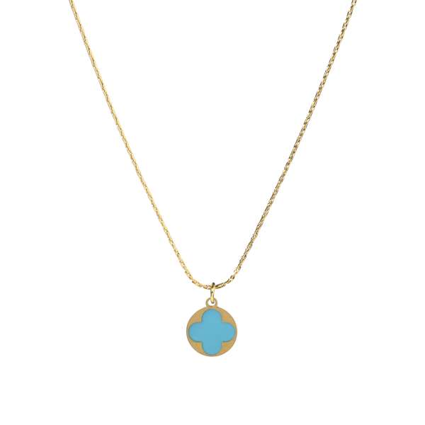Blue Clover Gold Necklace