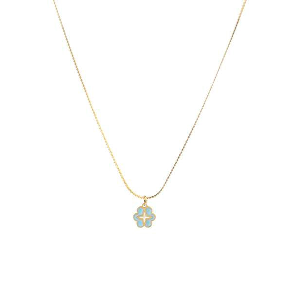 Star Clover Blue Gold Necklace