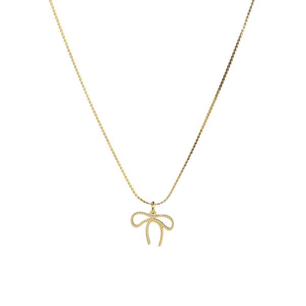 Golden Studded Bow Necklace