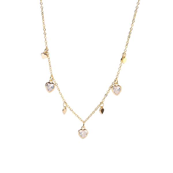 Crystal Heart Tassel Necklace