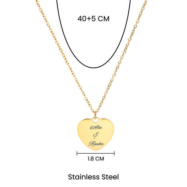 Golden Love Minimal Personalised Necklace