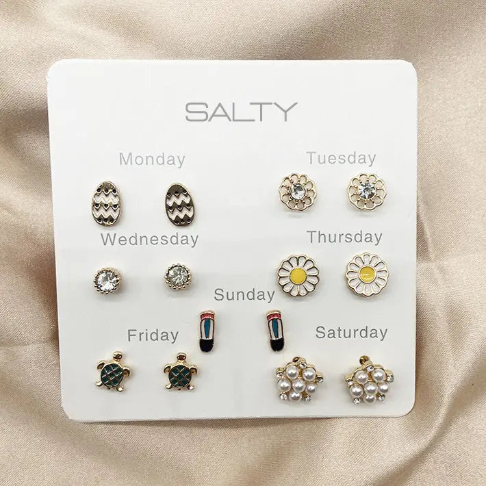 "Nature" Weekly 7 Stud Earrings Set