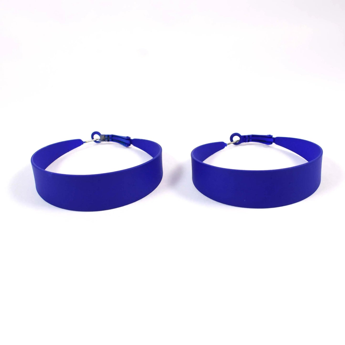 Neon Blue Circle Exaggerated Big Hoop Earrings