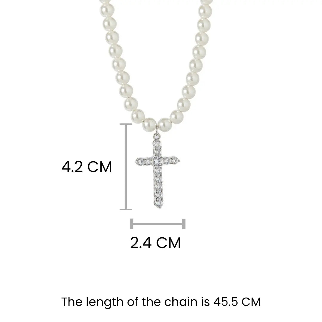 Pearl Pinnacle Cross Necklace | Salty