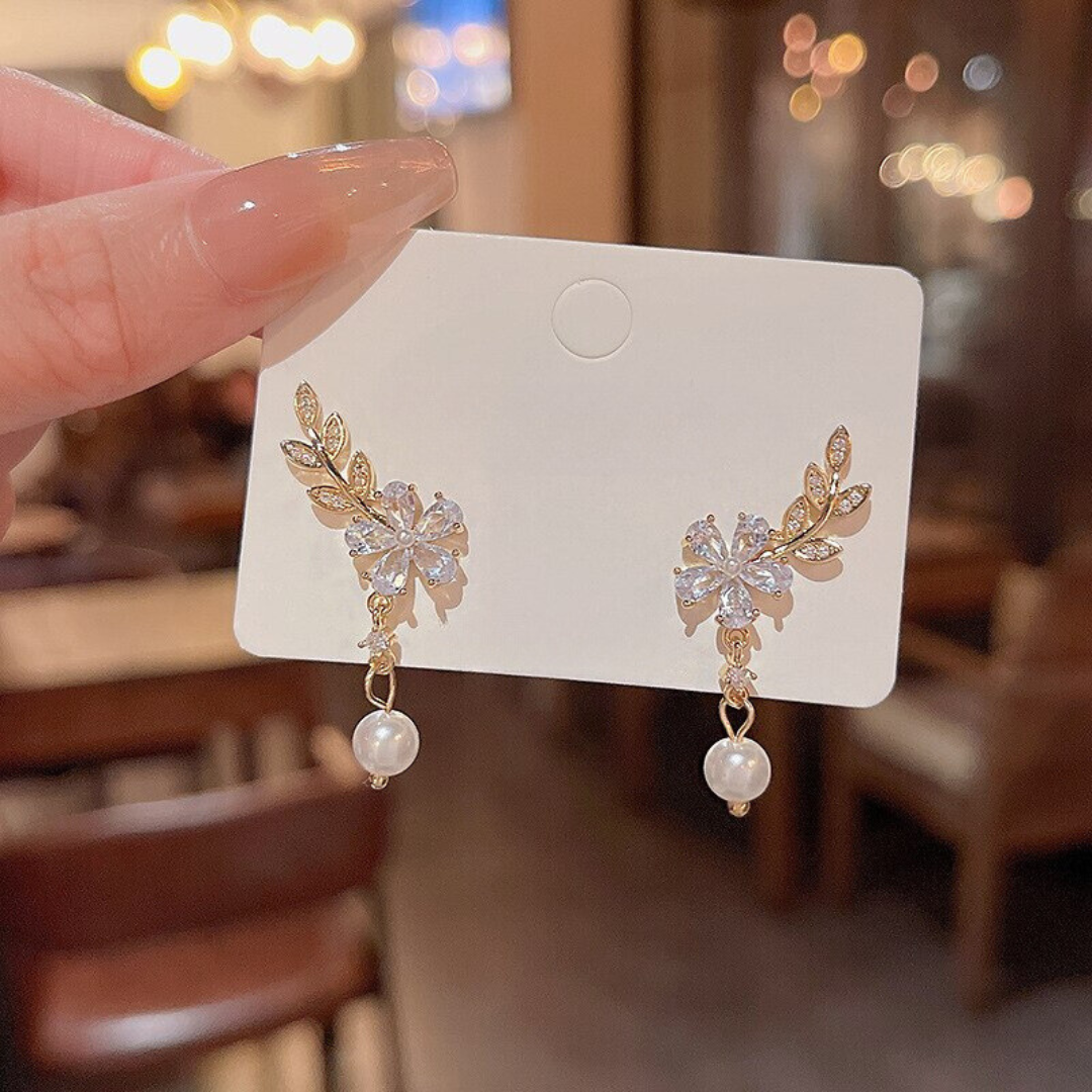 Petite Bloom Rhinestone Cascade Earring Salty