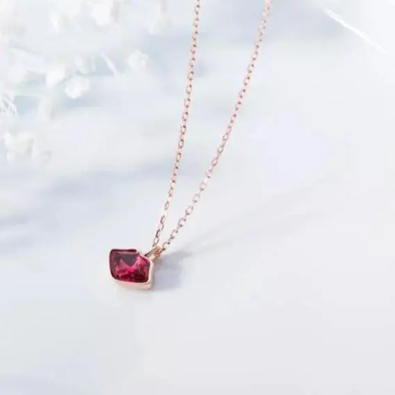 Pink Lips Gold Charm Necklace | Salty