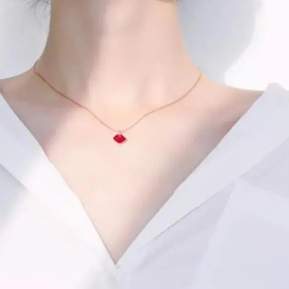 Pink Lips Gold Charm Necklace | Salty