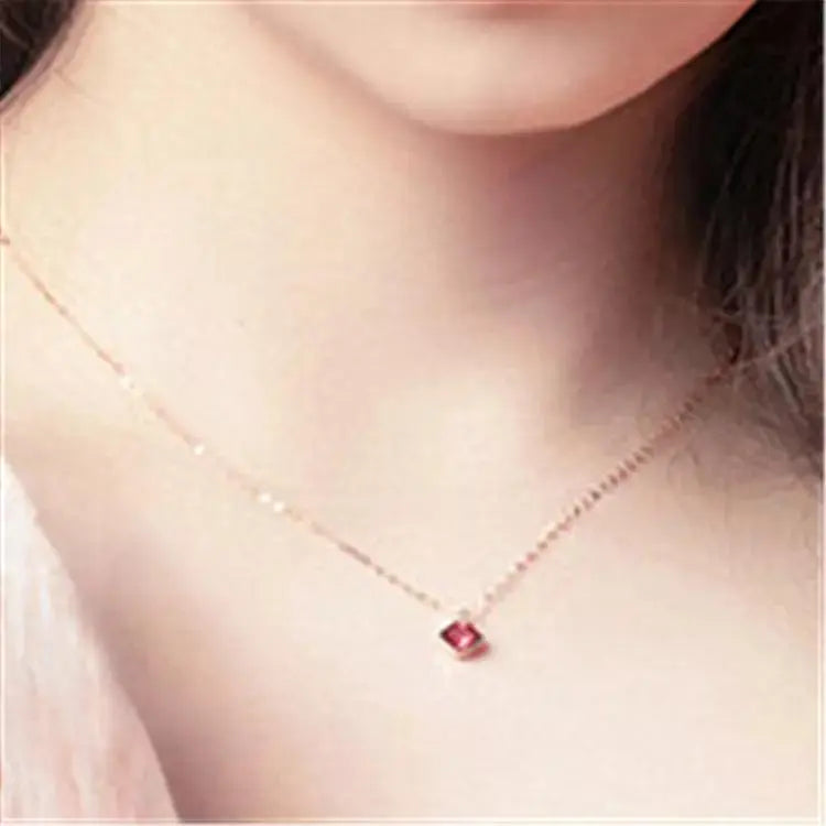 Pink Lips Gold Charm Necklace | Salty