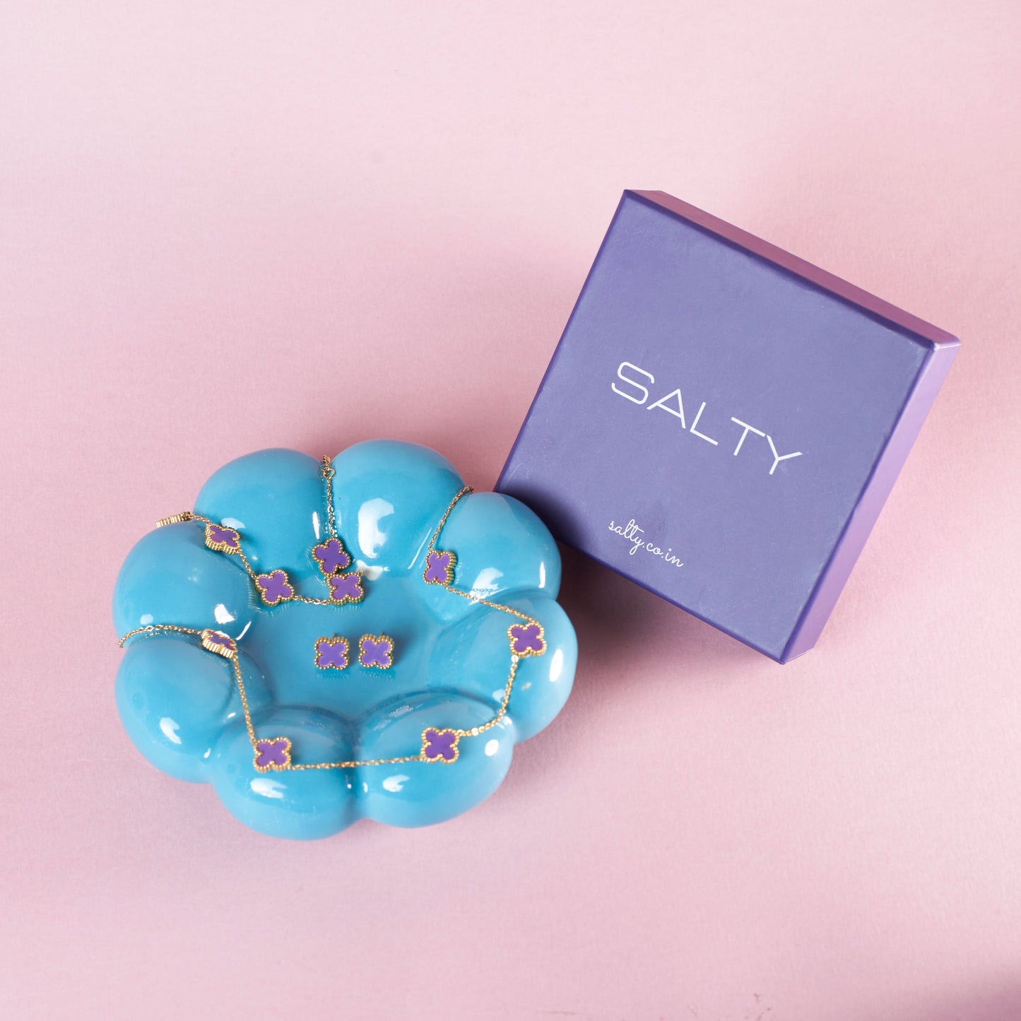 Plum Clover Affair Jewellery Set Salty