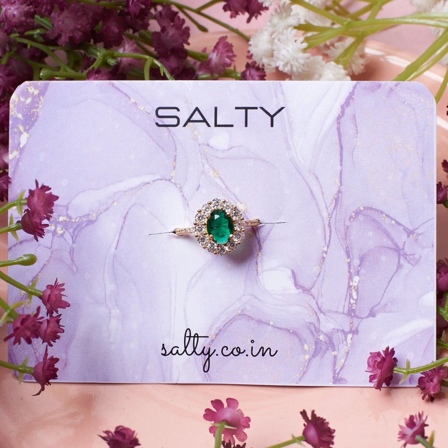 Regal Green Diamond Ring | Salty