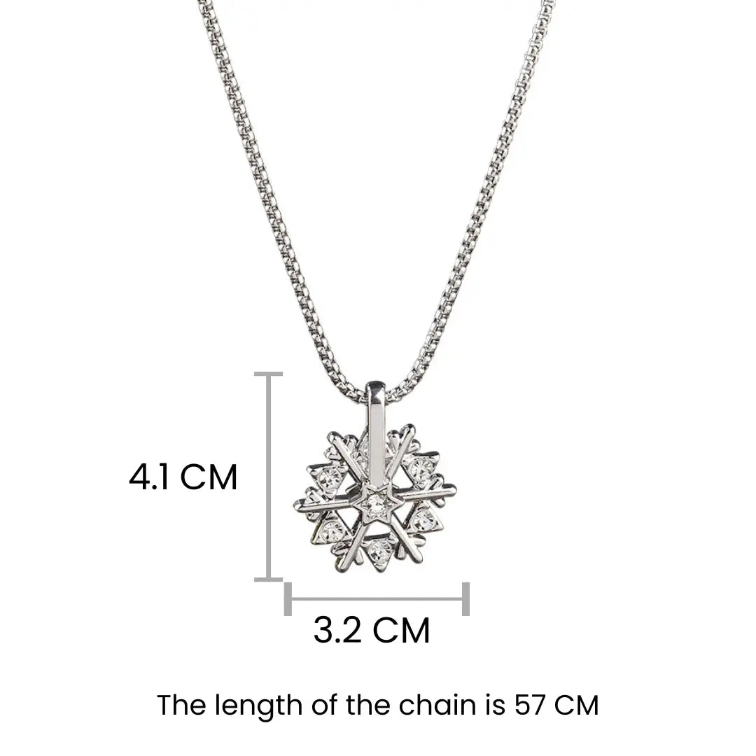 Rotatable Snowflake Silver Pendant | Salty