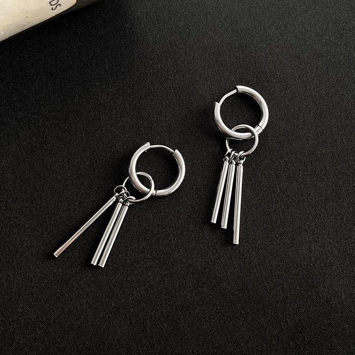 Stark Silver Long Earrings | Salty