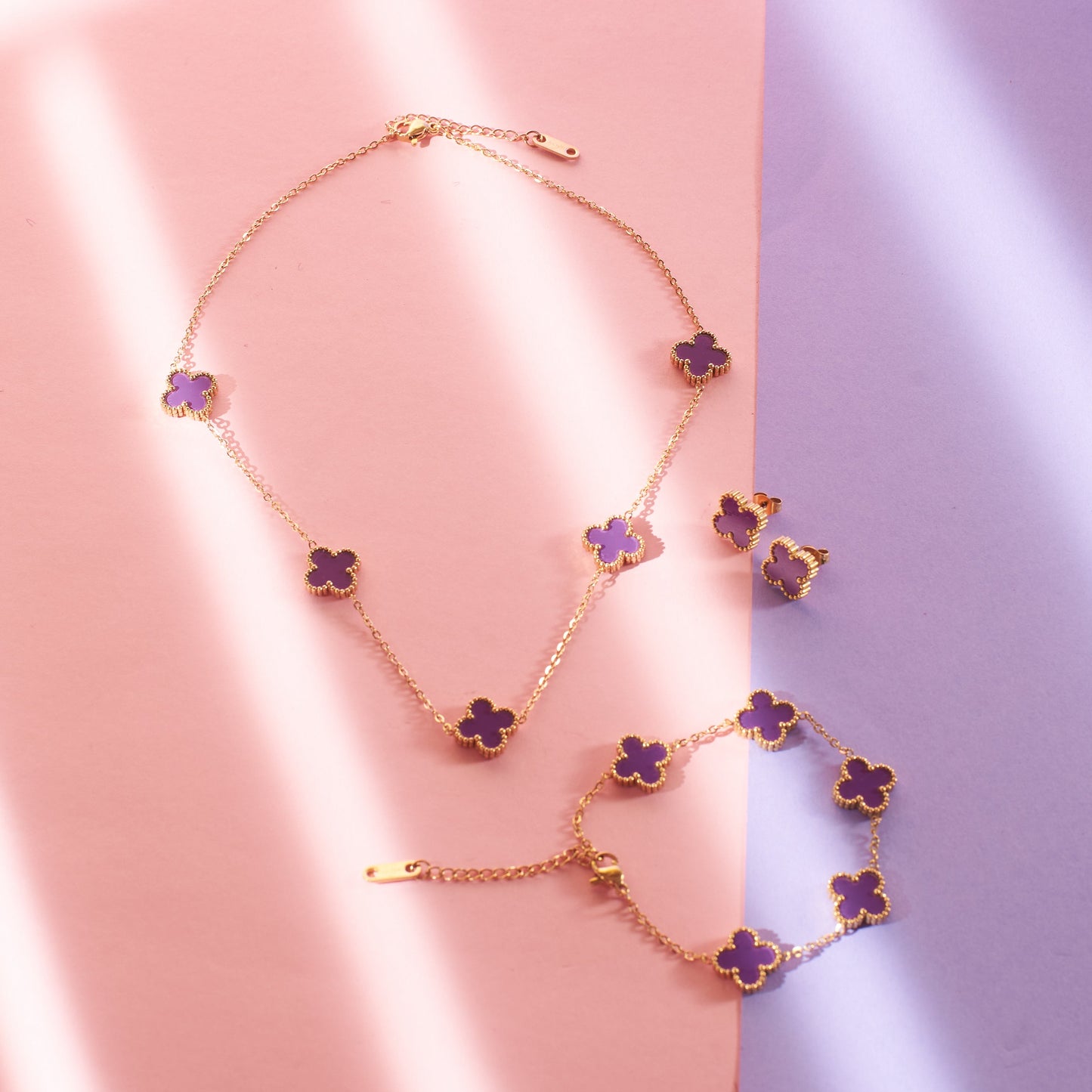 Plum Clover Affair Jewellery Set Salty