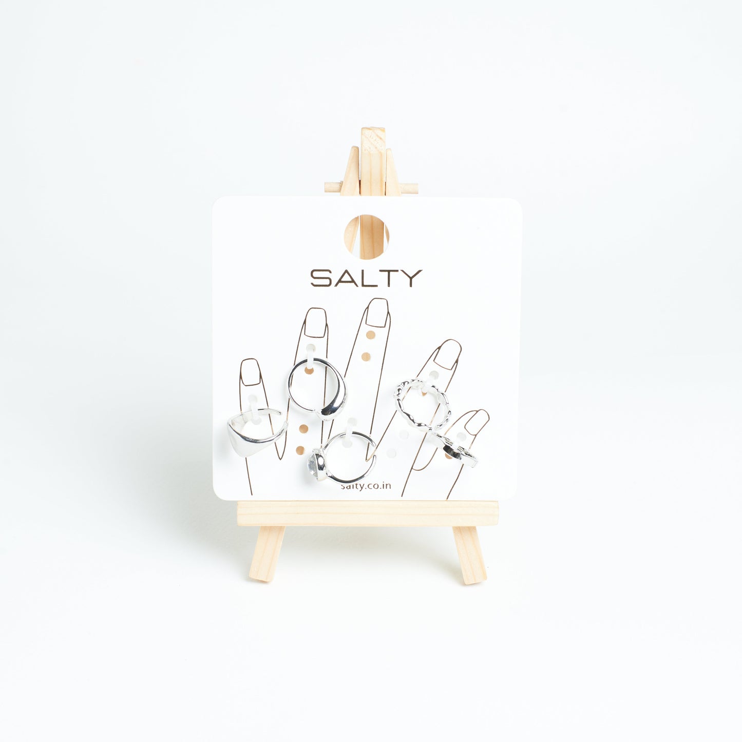 Set Of 5 Silver Sage Rings | Salty