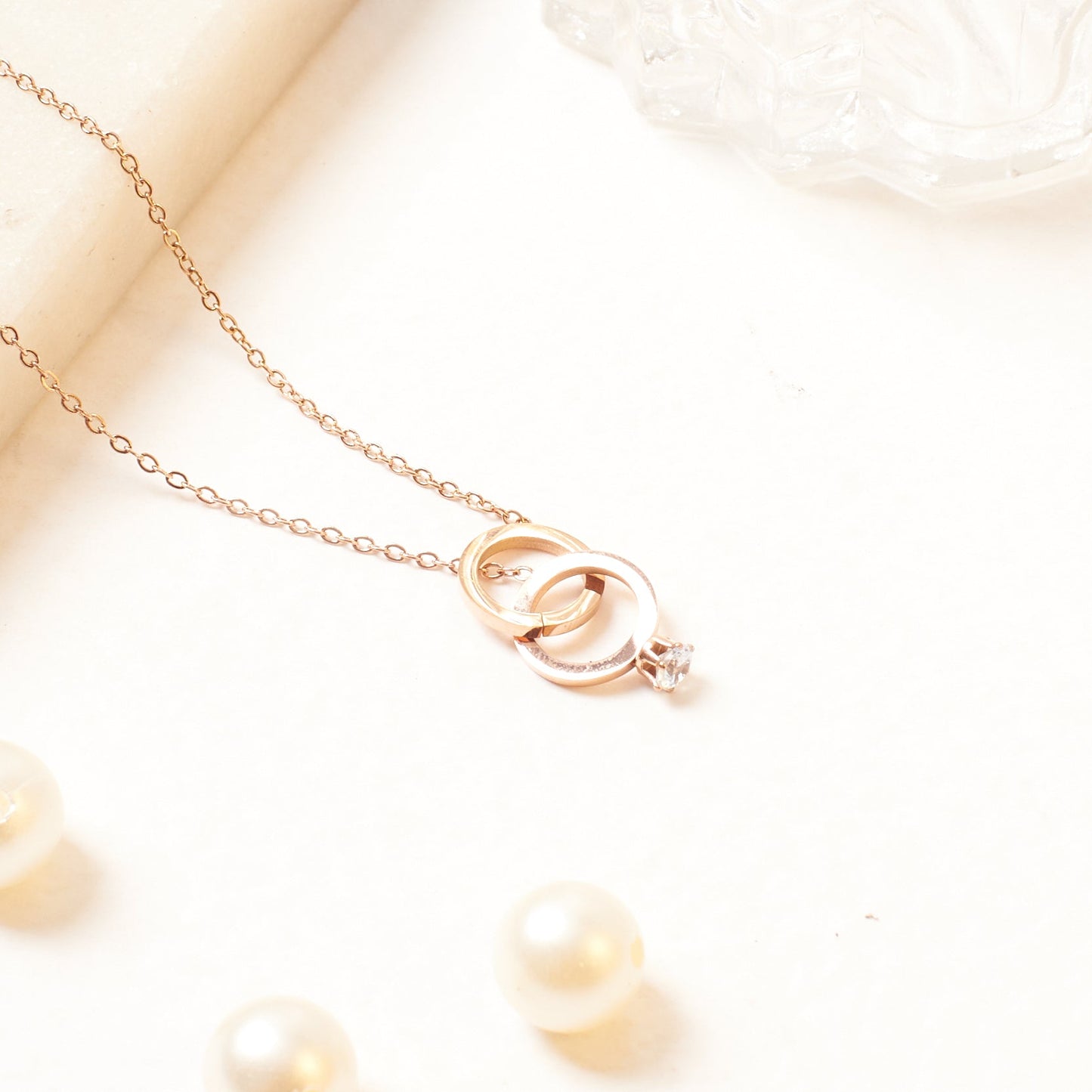 Promise Ring Rose Gold Necklace