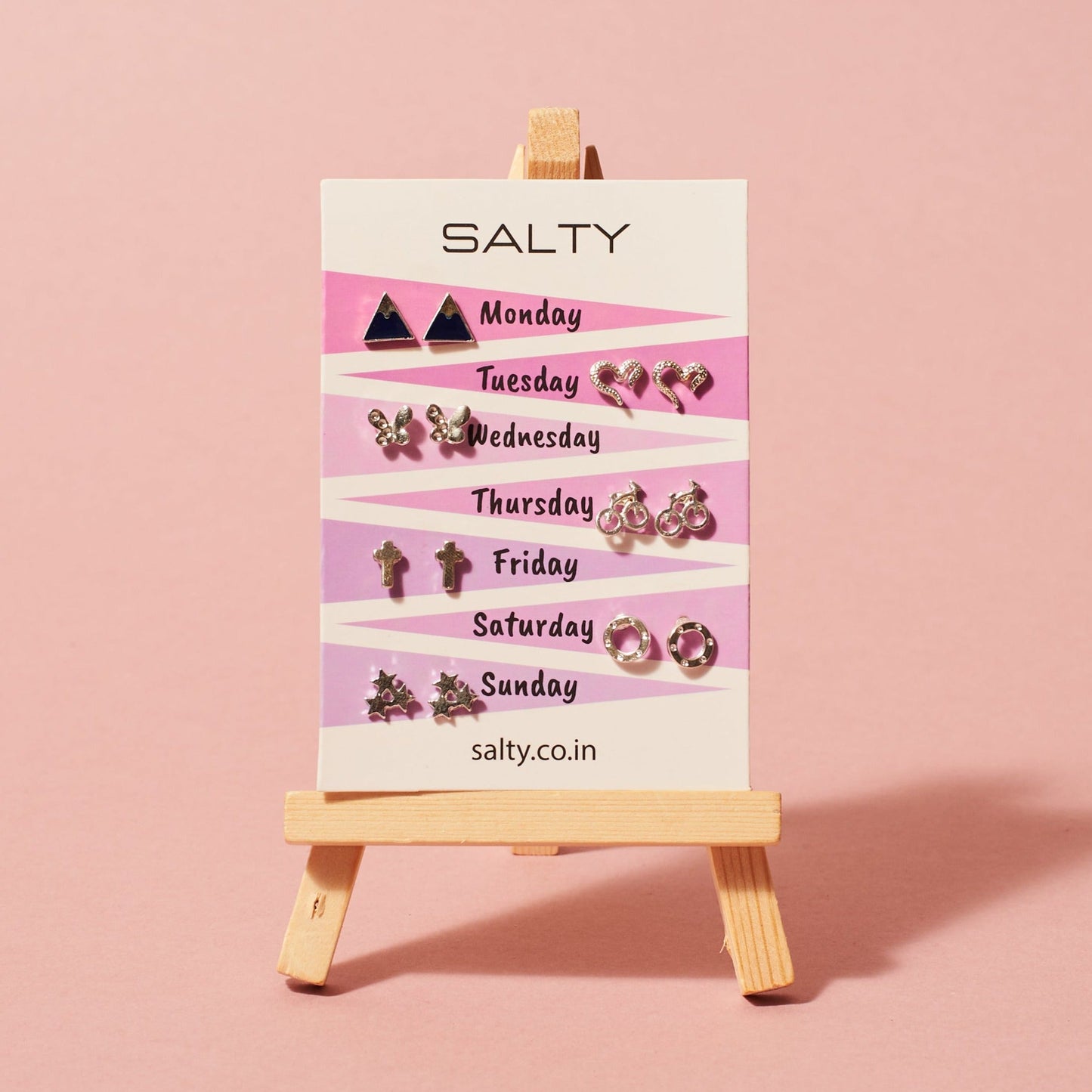 "Hills" Weekly 7 Stud Earrings Set Salty