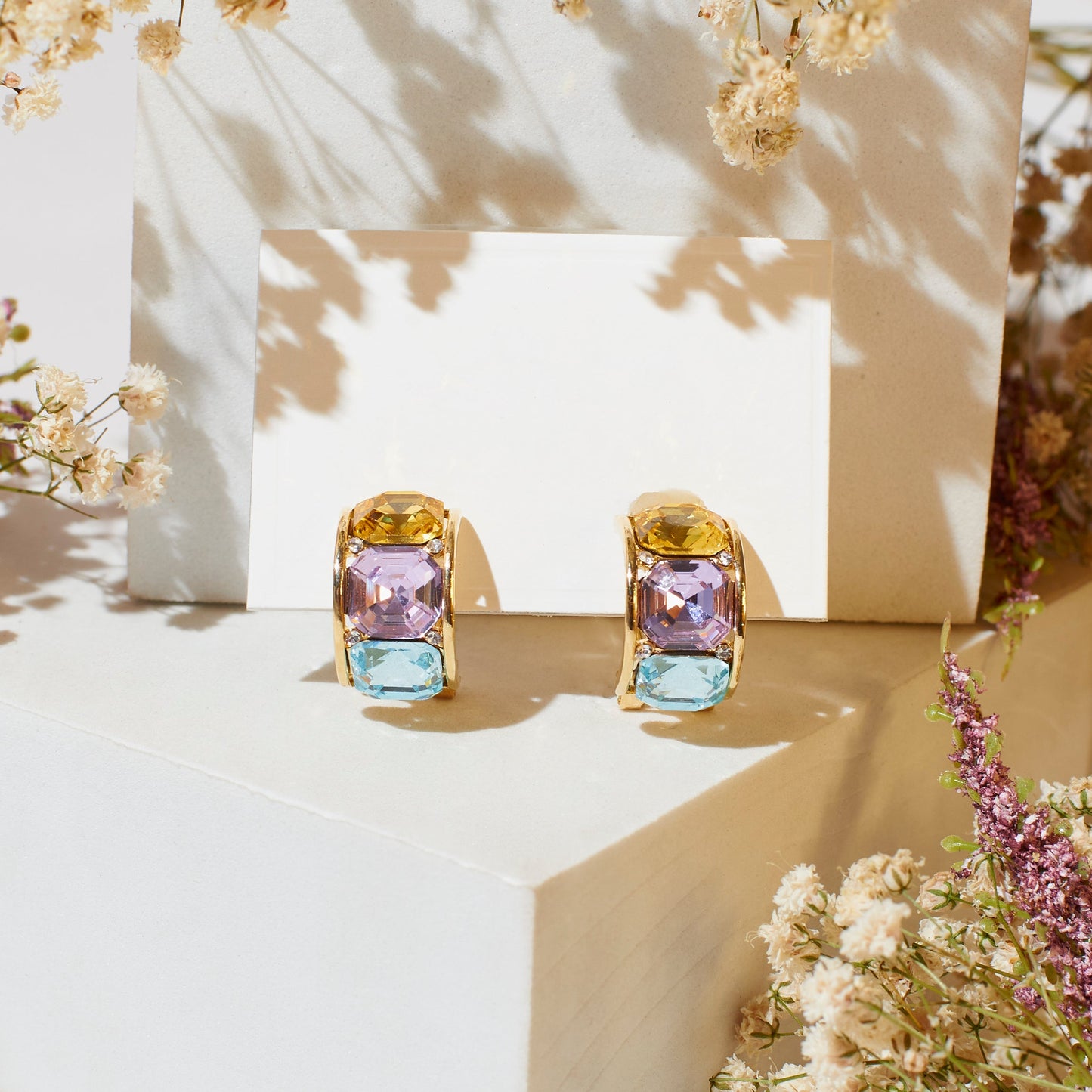 Chunky Crystal Earrings Salty