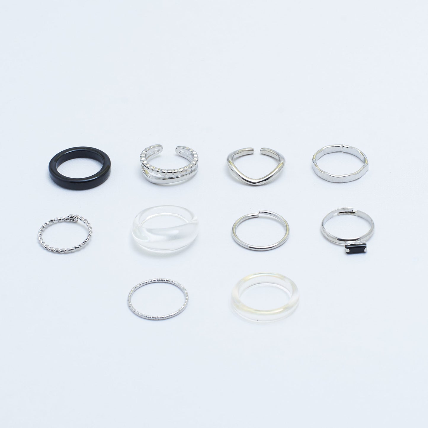 Set Of 10 Stackable Harmony Rings | Salty
