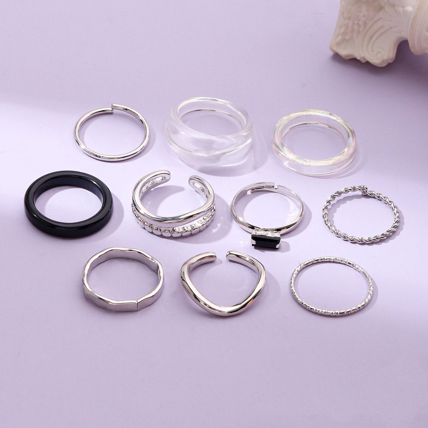 Set Of 10 Stackable Harmony Rings | Salty