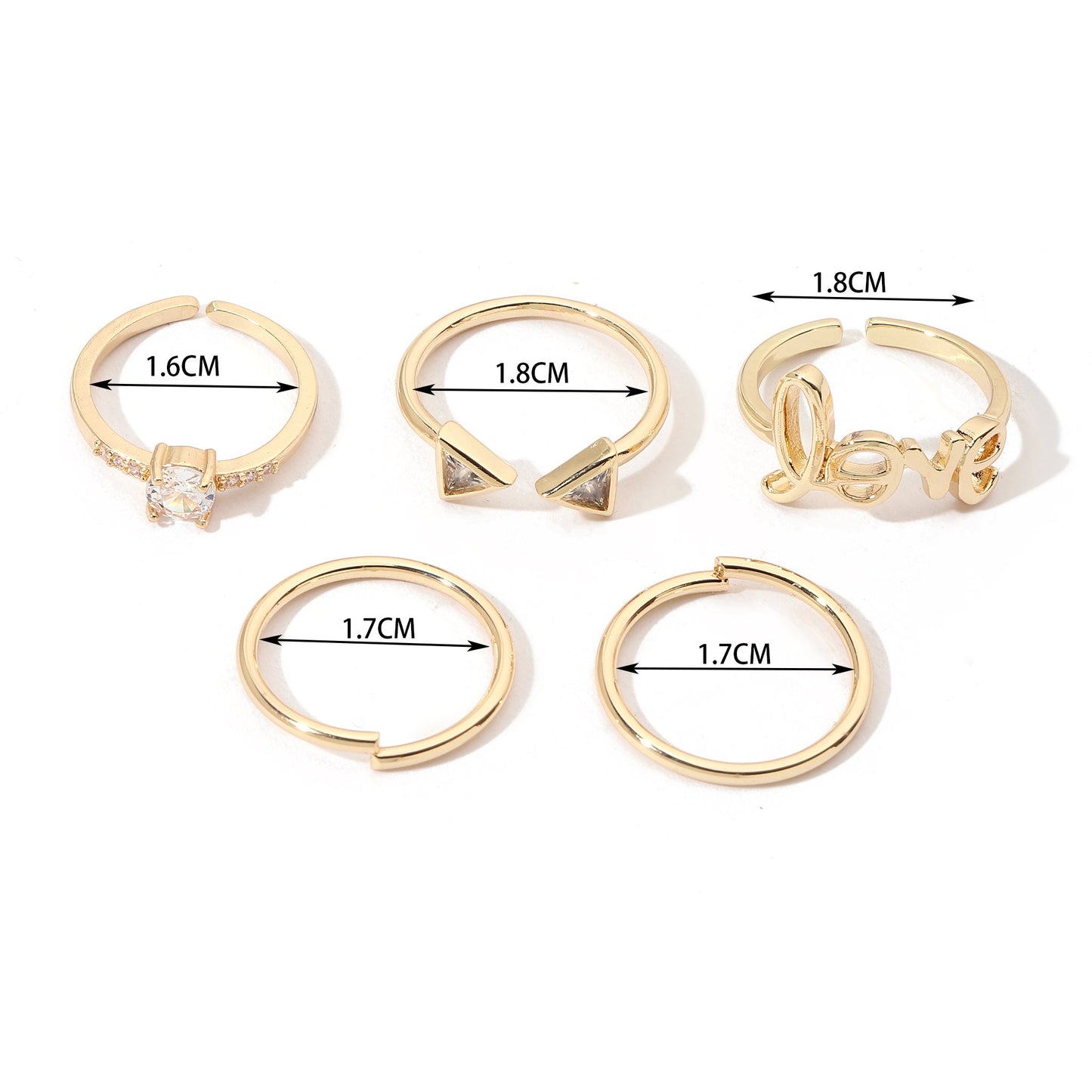 Set Of 5 Alexa Rings | Salty