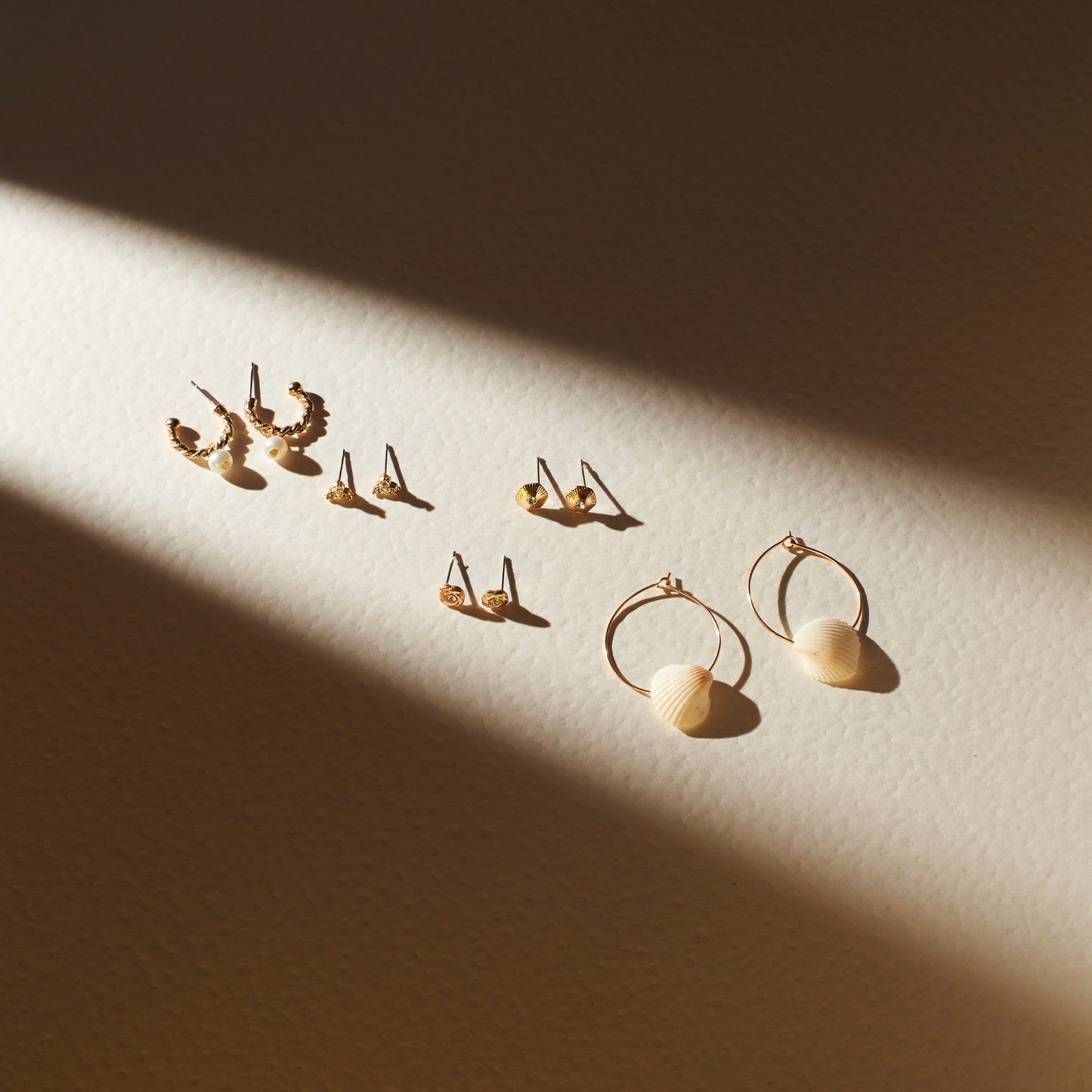 Set Of 5 Celestial Gold Earrings Salty
