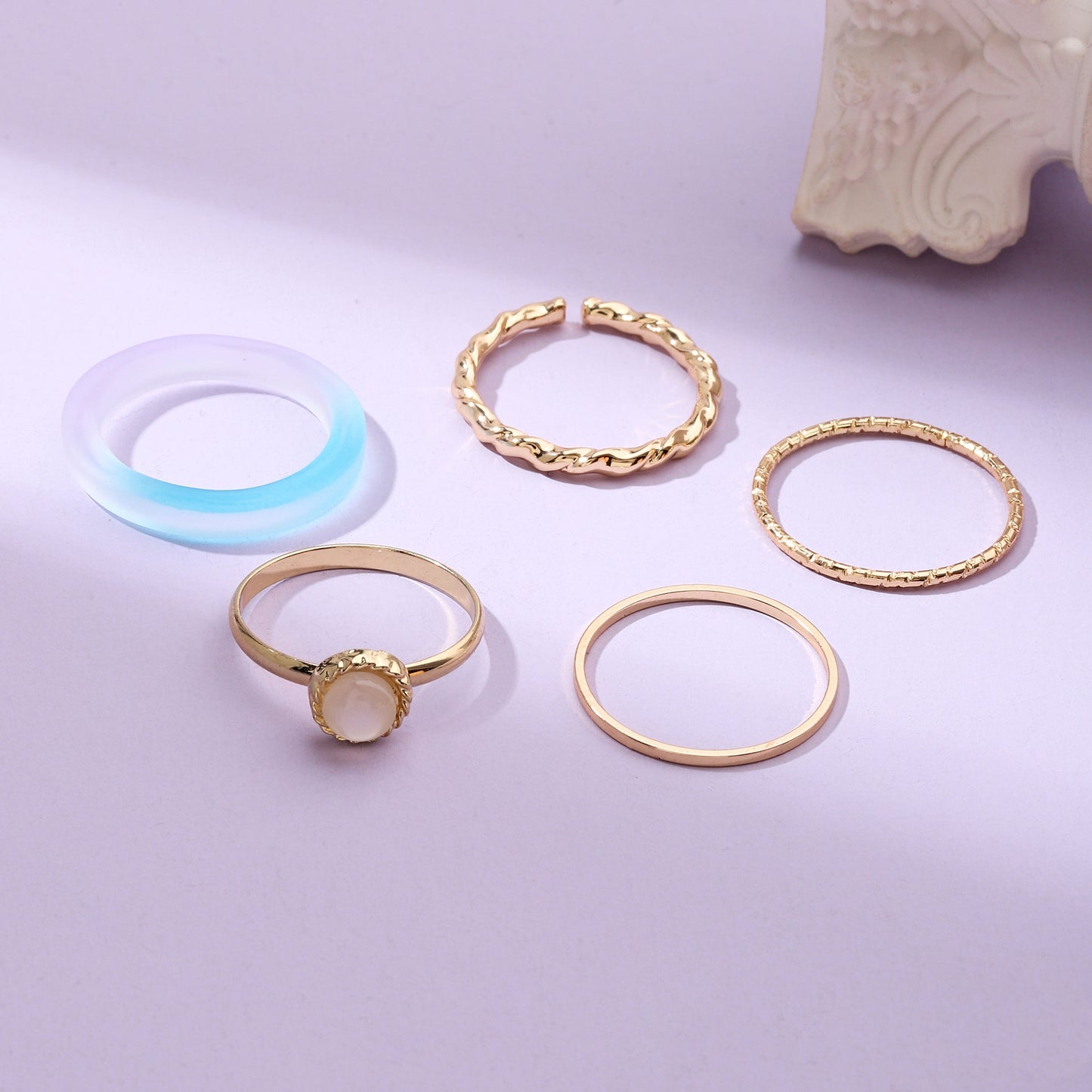 Set Of 5 Rain & Sunshine Rings | Salty