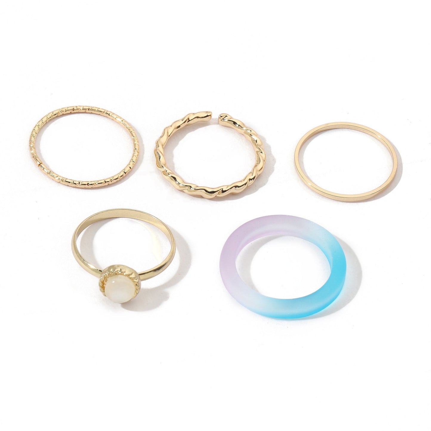 Set Of 5 Rain & Sunshine Rings | Salty