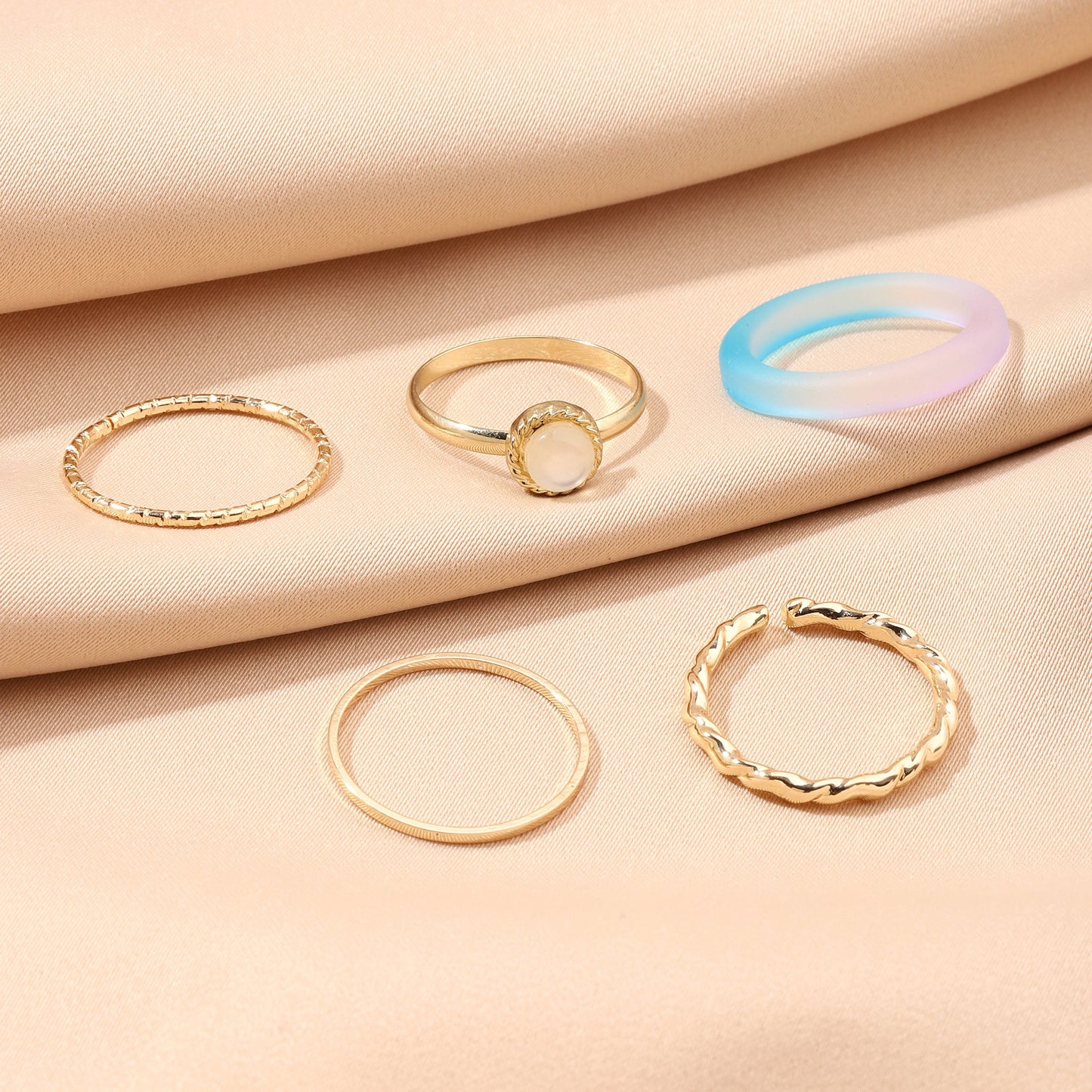 Set Of 5 Rain & Sunshine Rings | Salty