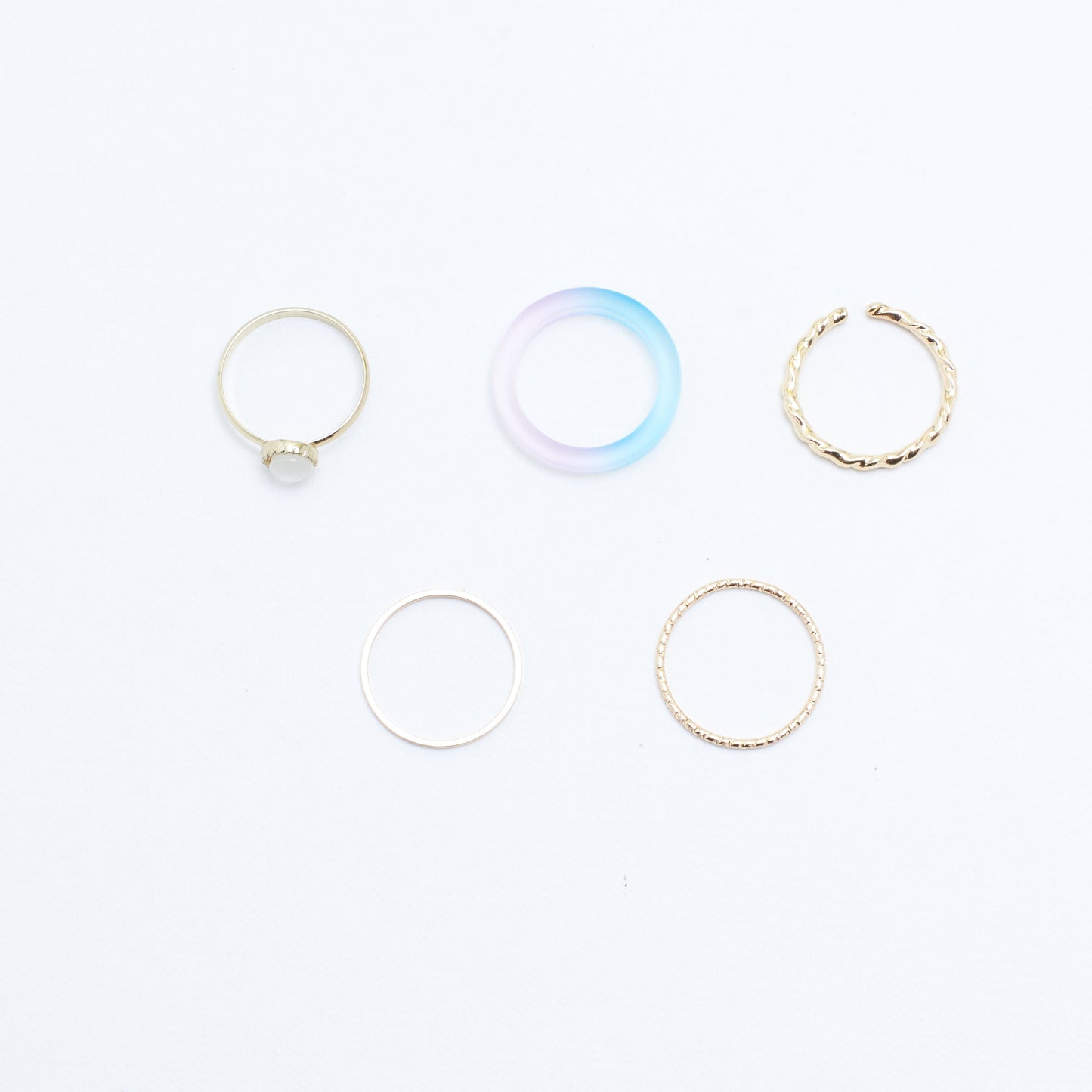 Set Of 5 Rain & Sunshine Rings | Salty