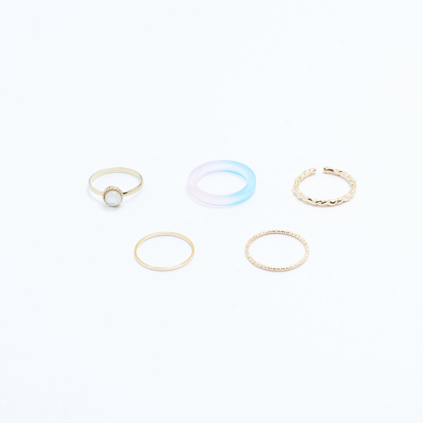 Set Of 5 Rain & Sunshine Rings | Salty