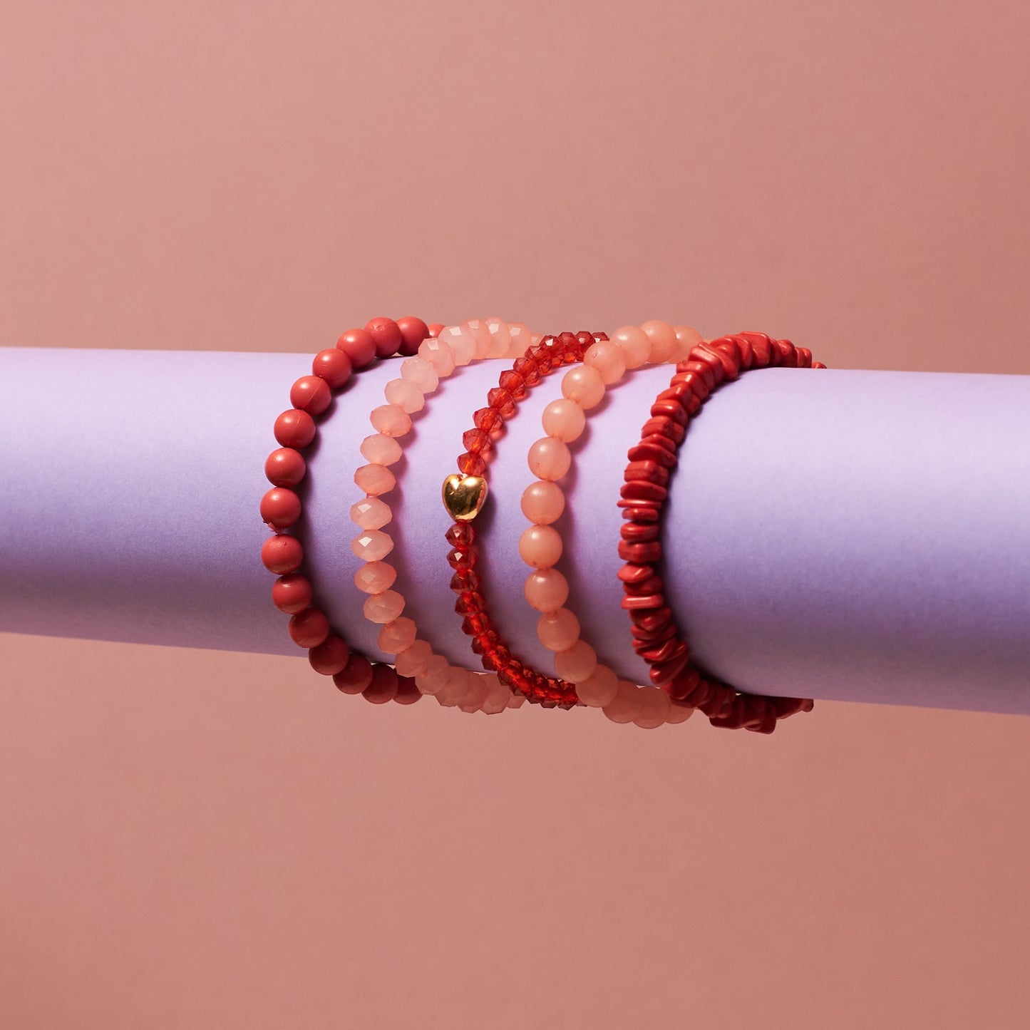Set Of 5 Rosy Flare Wrap Salty