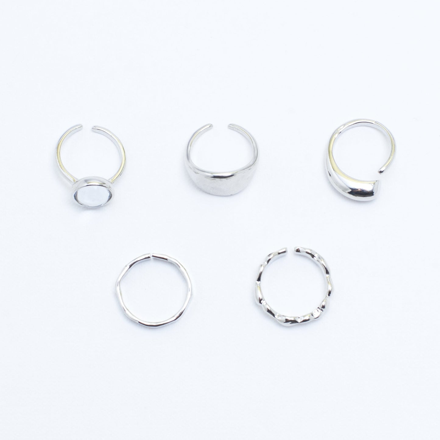 Set Of 5 Silver Sage Rings | Salty