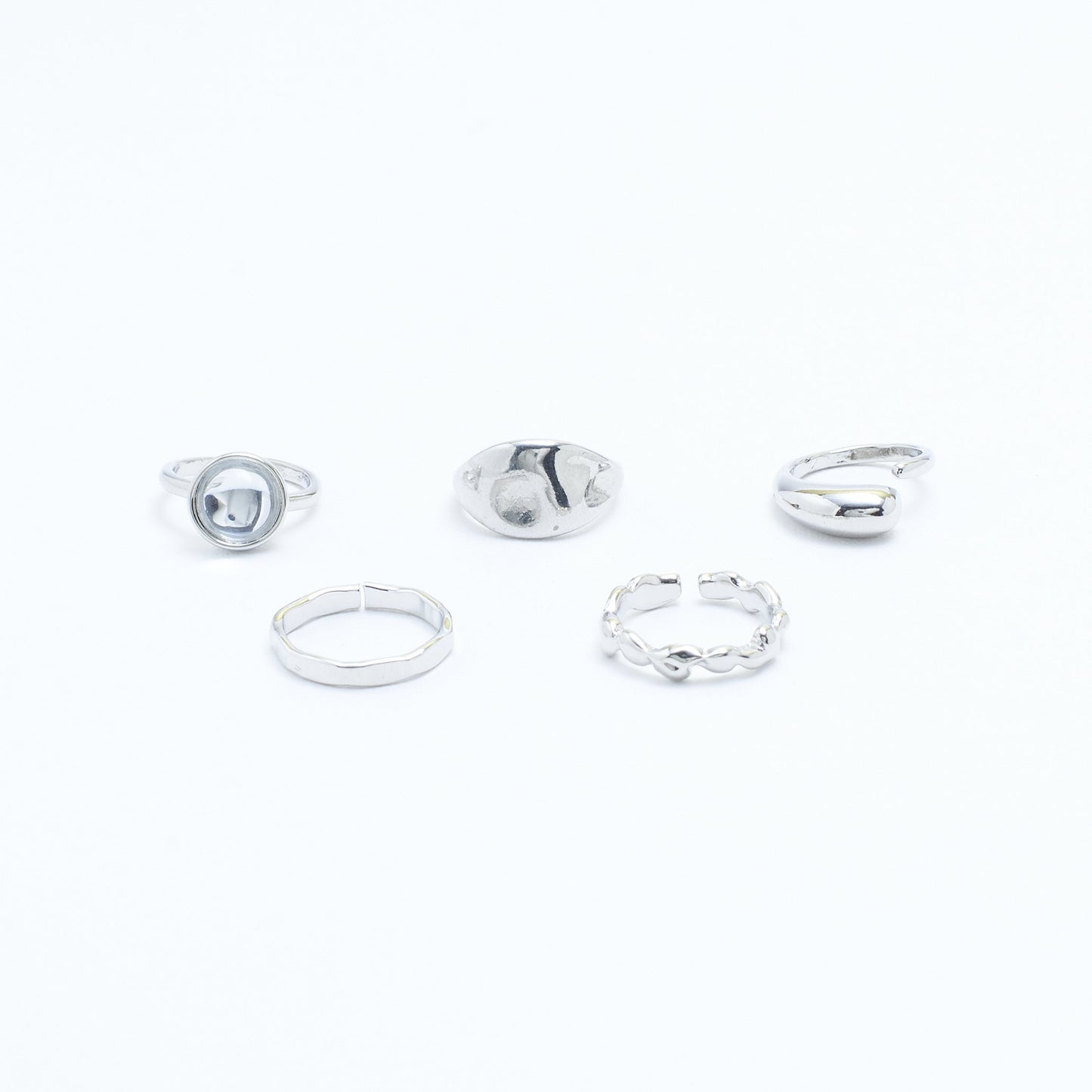 Set Of 5 Silver Sage Rings | Salty