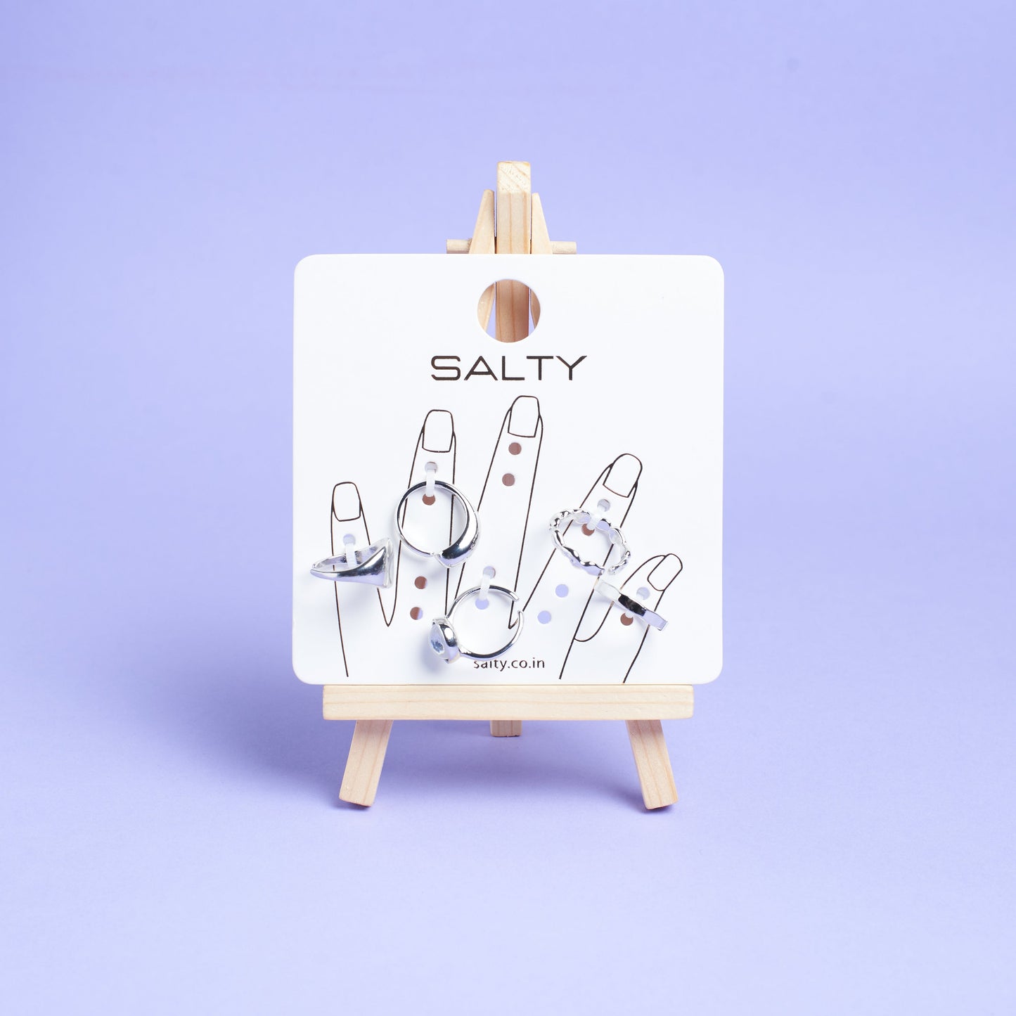 Set Of 5 Silver Sage Rings | Salty