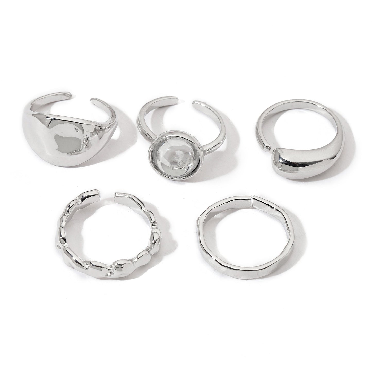 Set Of 5 Silver Sage Rings | Salty