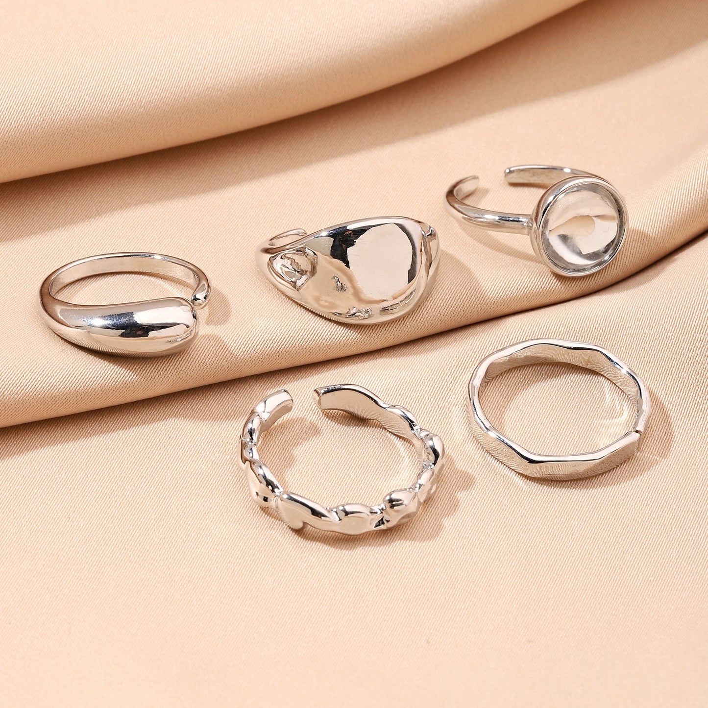 Set Of 5 Silver Sage Rings | Salty