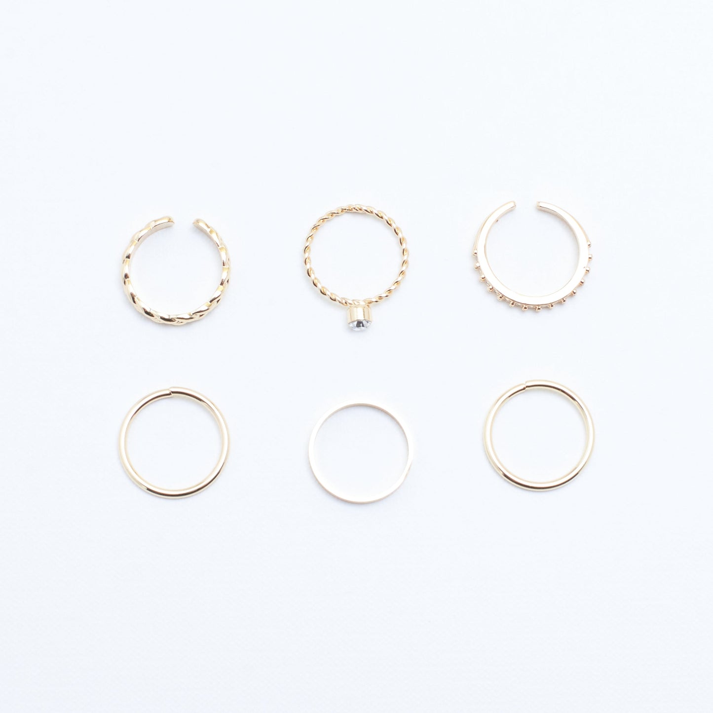 Set Of 6 Golden Sage Rings | Salty