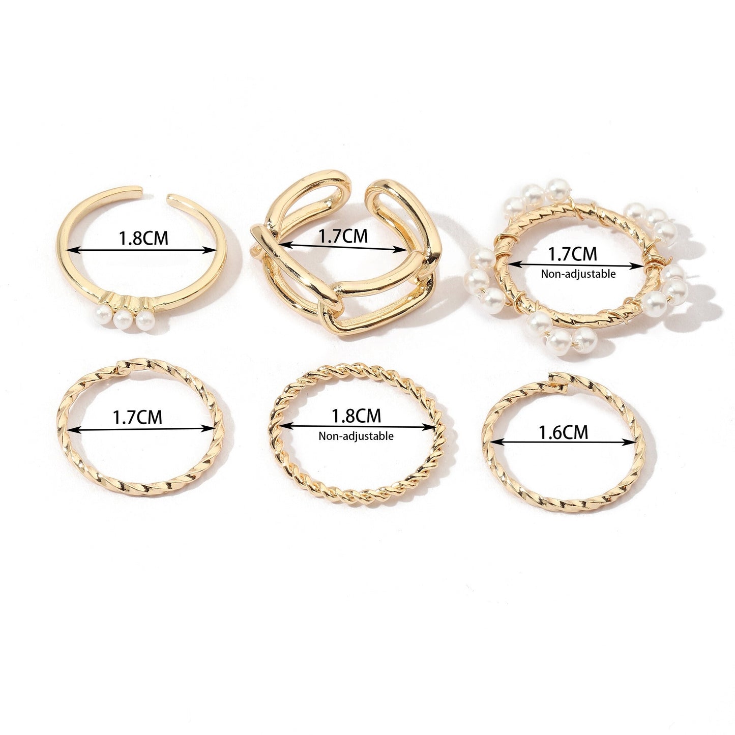 Set Of 6 Vortex Vogue Rings | Salty