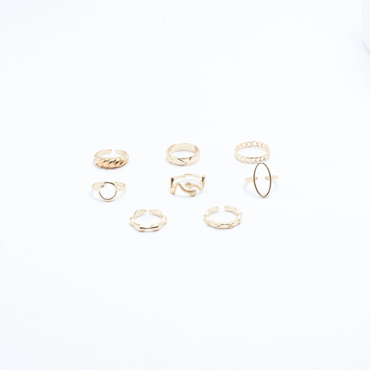 Set Of 8 Cascade of Love Rings | Salty