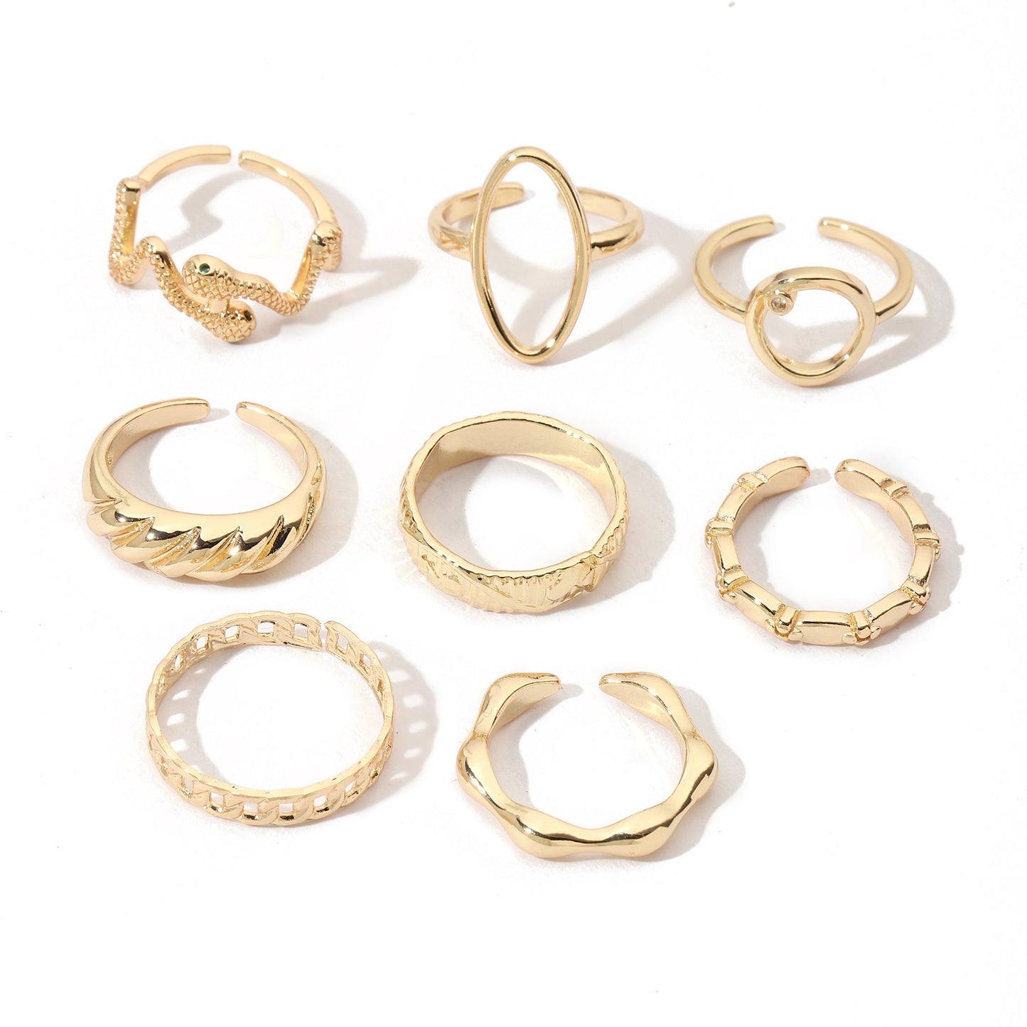 Set Of 8 Cascade of Love Rings | Salty
