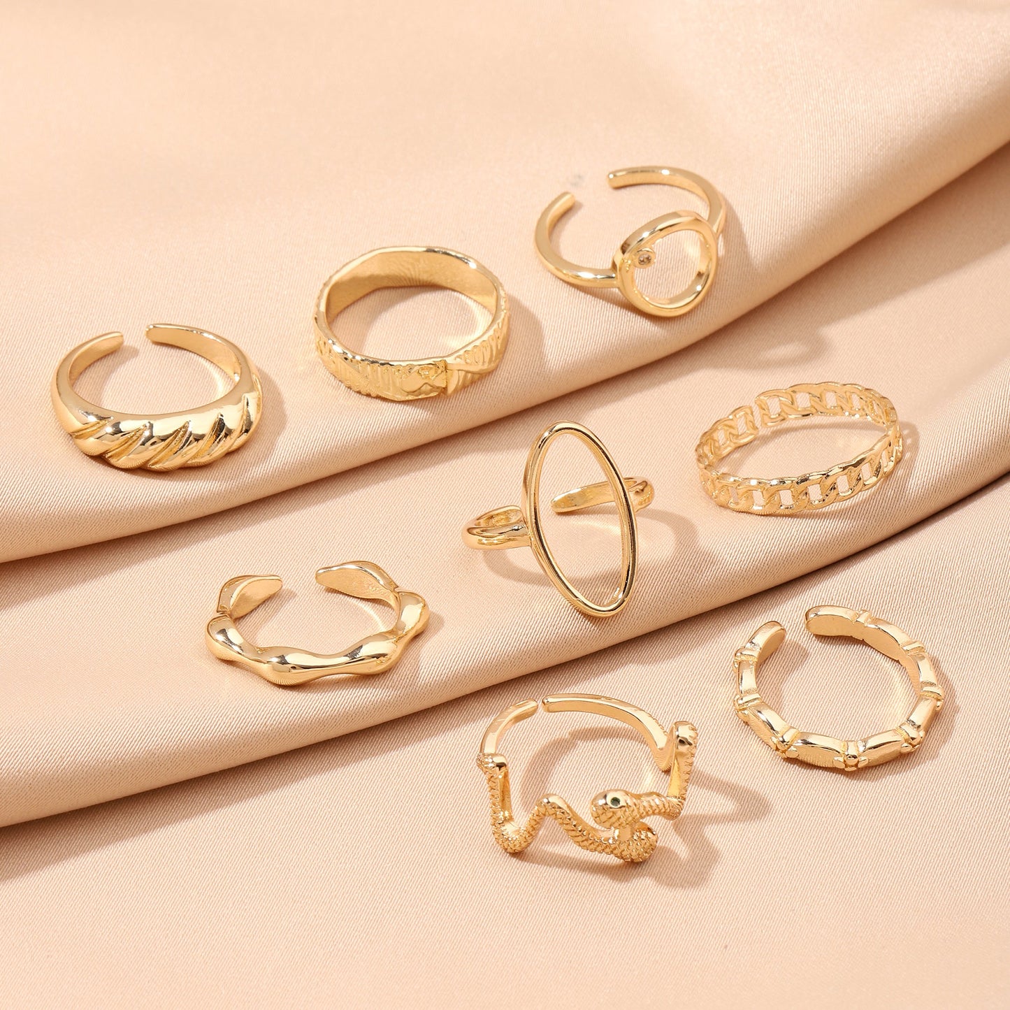 Set Of 8 Cascade of Love Rings | Salty