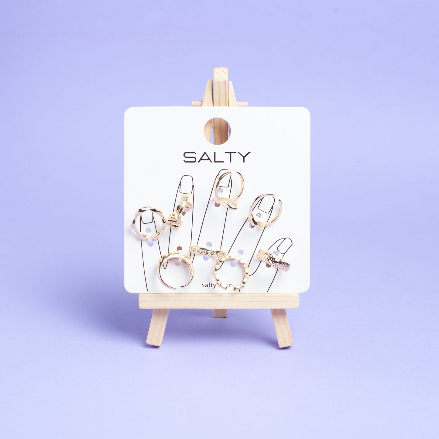 Set Of 8 Cascade of Love Rings | Salty