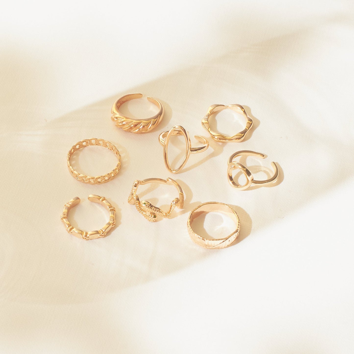 Set Of 8 Cascade of Love Rings | Salty