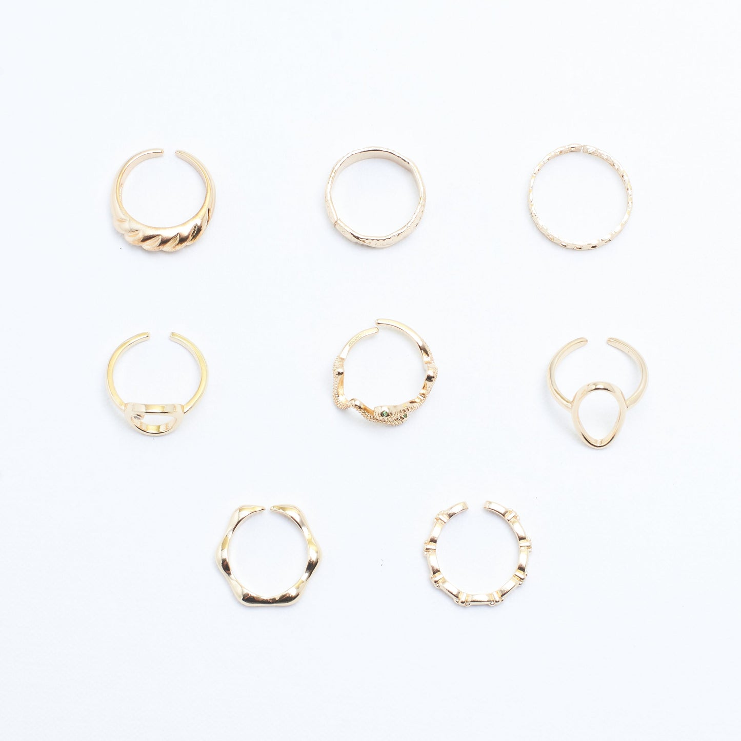 Set Of 8 Cascade of Love Rings | Salty