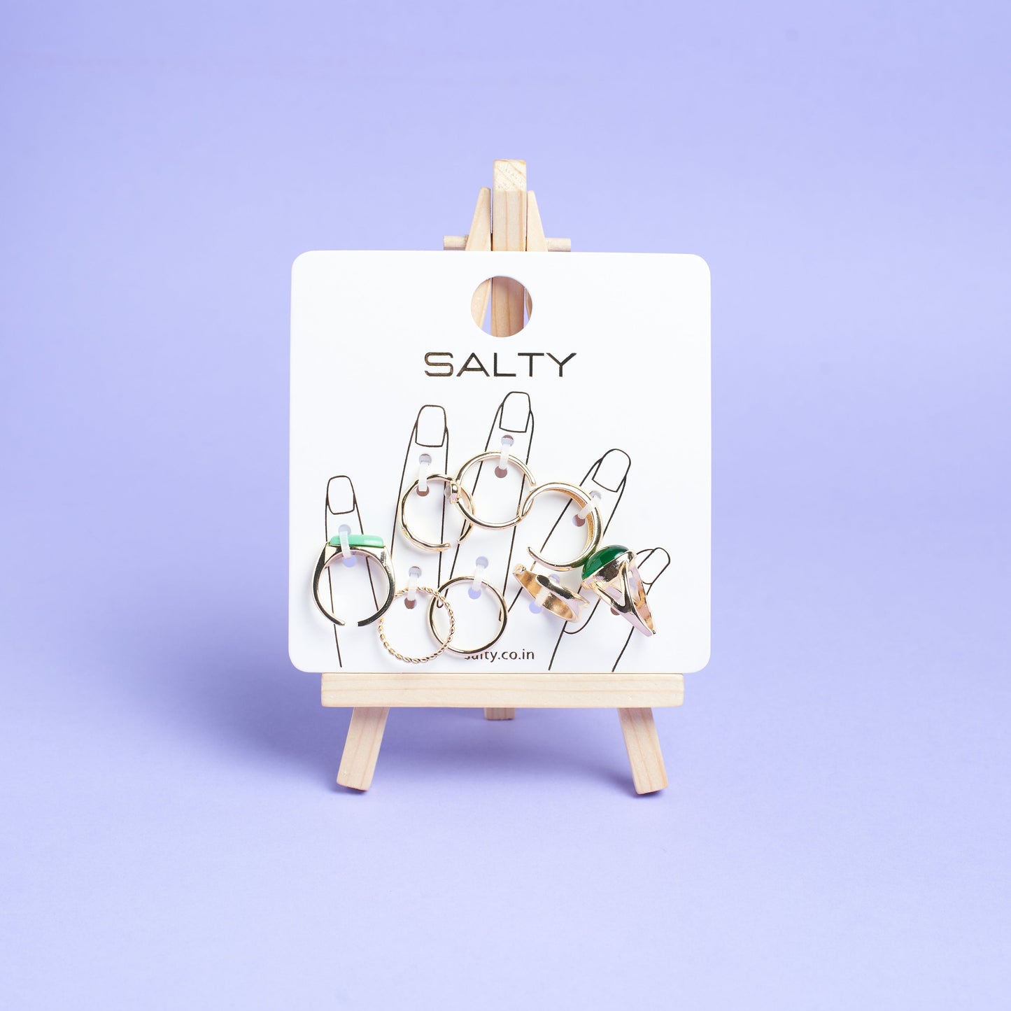 Set Of 8 Ignite Emerald Rings | Salty