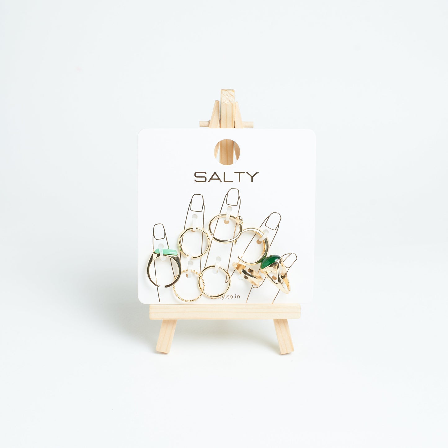 Set Of 8 Ignite Emerald Rings | Salty