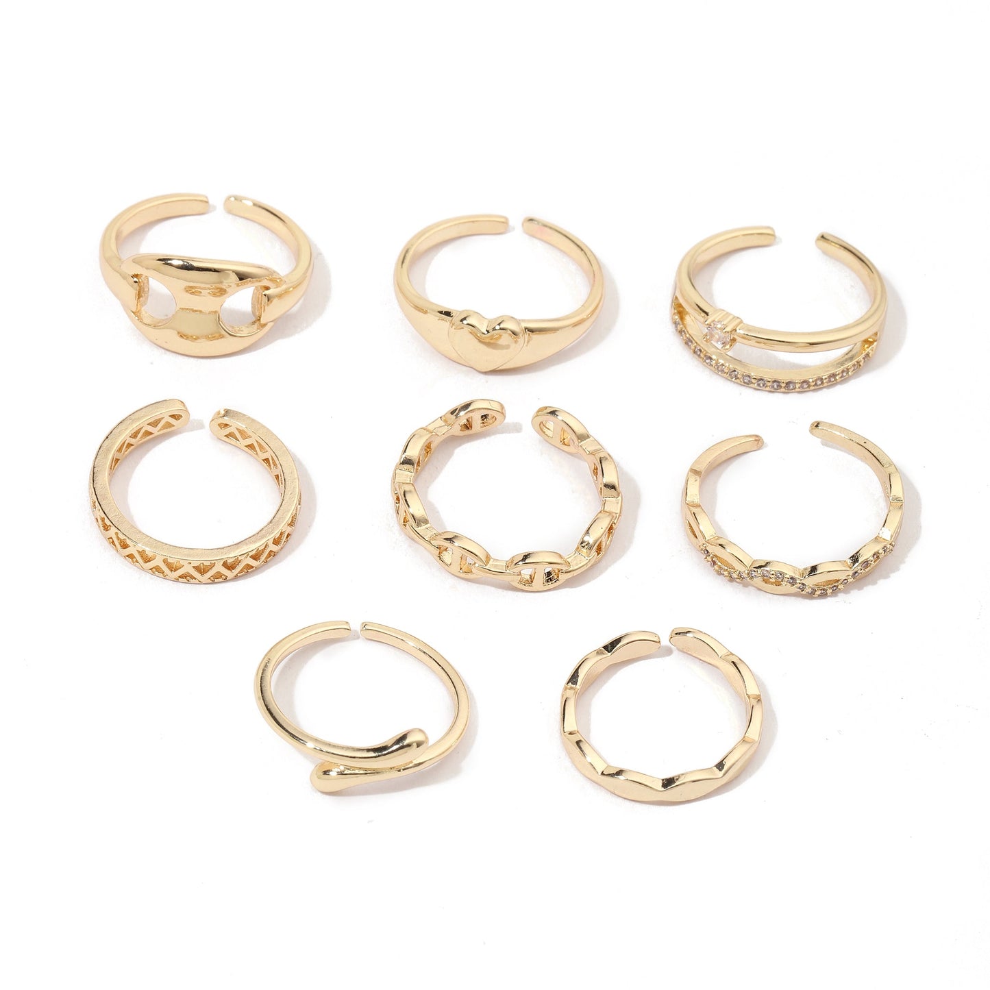 Set Of 8 Linked Eternity Rings | Salty