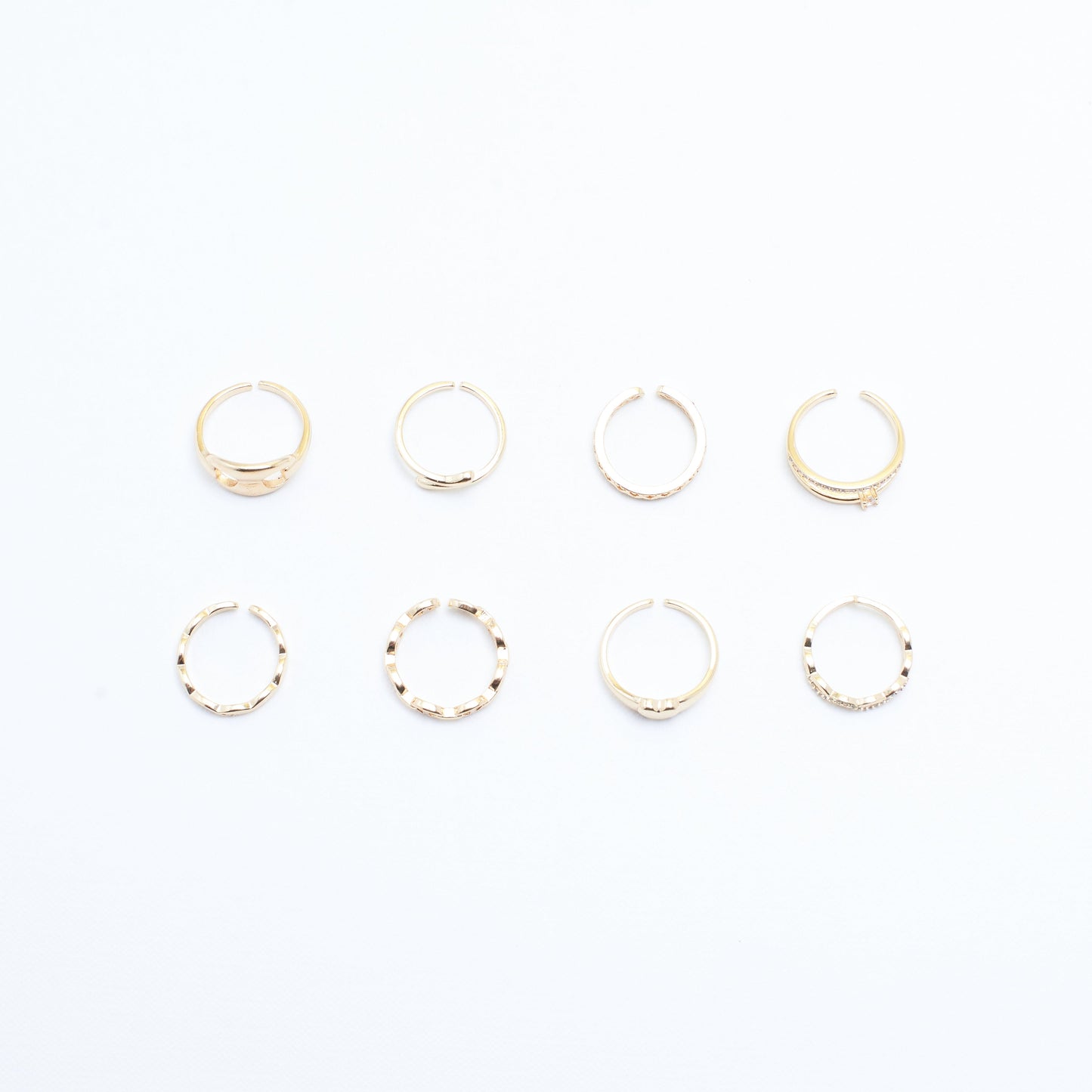 Set Of 8 Linked Eternity Rings | Salty