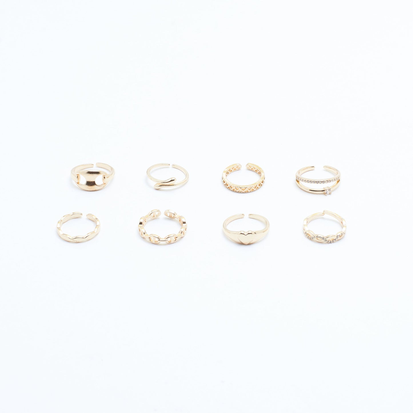 Set Of 8 Linked Eternity Rings | Salty